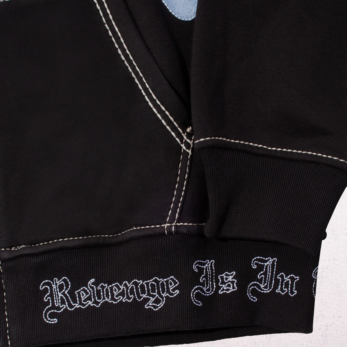 Revenge Contrast Embroidered Zip Hoodie - Image 5